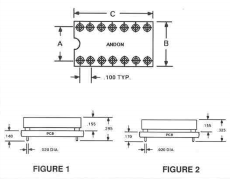 ANDON 200℃封閉框架ICDIP插座，不帶支架